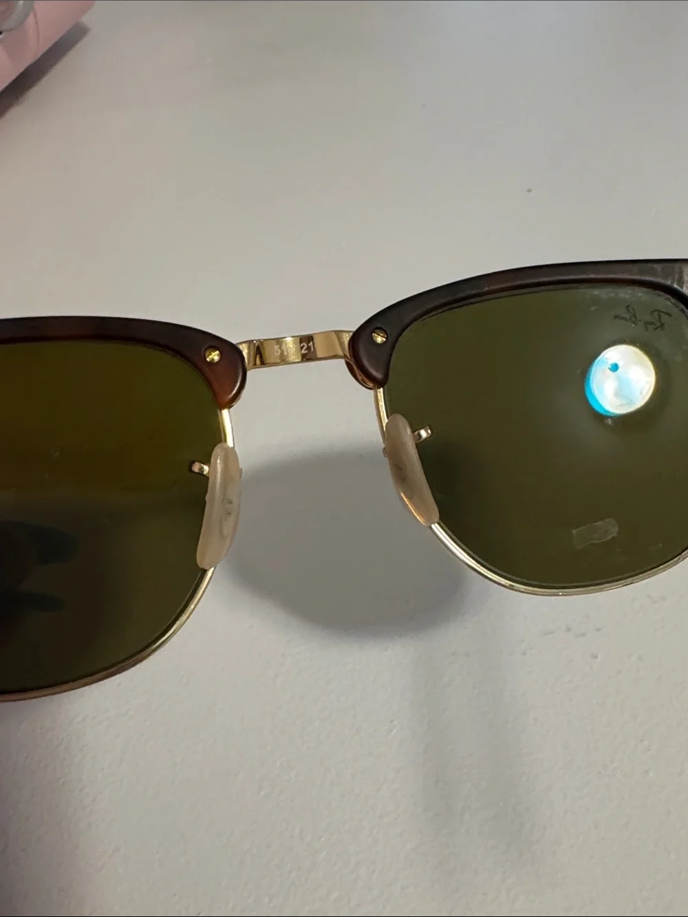 Ray-Ban Sunglasses with Blue Mirror Lenses and Tortoise Brow
